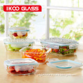 lock lids Rectangular and square shape oven safe glass food storage container set